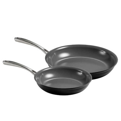 Tramontina Set Of 2 25Cm & 30Cm Hard Anodised Ceramic Coated Frying Pans from B&Q