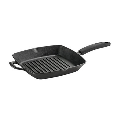 B&Q -  Pre-Seasoned 27Cm Cast Iron Grill Pan