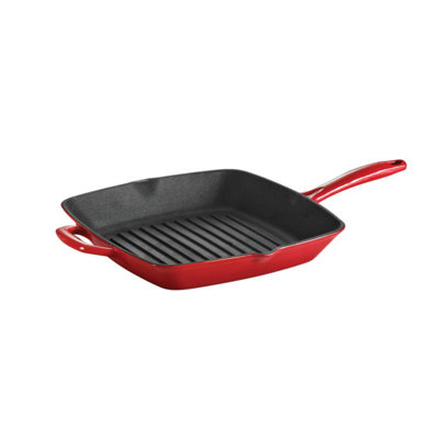 Tramontina Cast Iron Grill Pan - 27cm - Red - Image 4