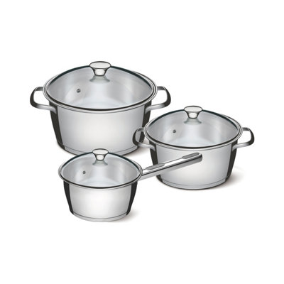 Tramontina 3 Pcs. Stainless Steel Cookware Set from B&Q