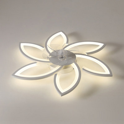 78cm Dia Modern Flower Shape Ceiling Fan with LED Light and 6 Speed