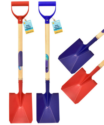 78cm Plastic and Wood Spade For Sand Soil Digging Beach Toy - 4 Pack