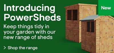 Shop garden sheds from the new PowerSheds range