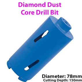 78mm x 150mm Diamond Core Drill Bit Hole Cutter For Brick Wall / Concrete Block