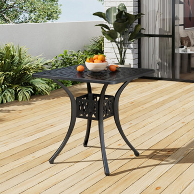 Cast aluminum dining table deals