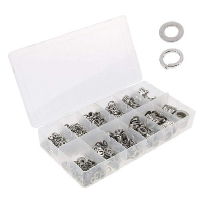 790 x Assorted Imperial Flat & Spring Washers, Steel for Nuts & Bolts