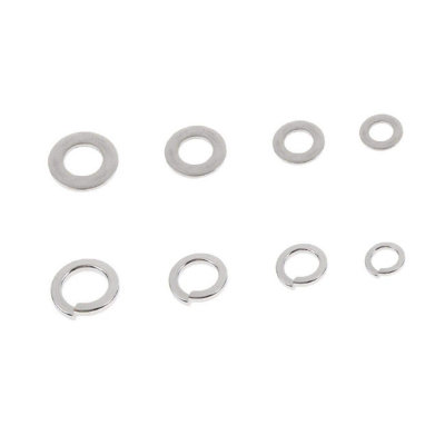 790 x Assorted Imperial Flat & Spring Washers, Steel for Nuts & Bolts