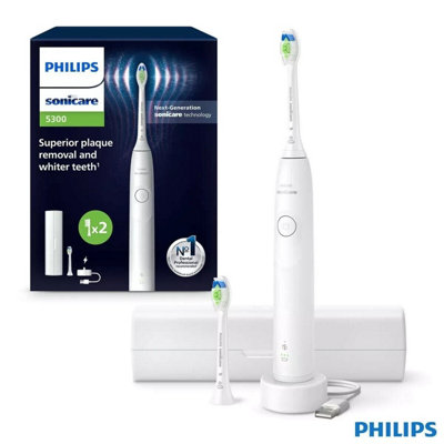 Philips Sonicare Electric Toothbrush S5300 Rechargeable With Pressure Sensor, 2 Intensity Levels, 21-Day Battery, Travel Case