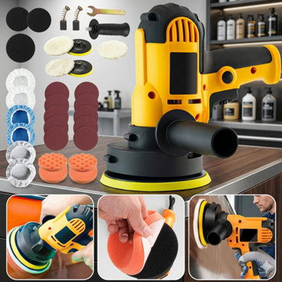  - Electric Car Polisher Buffer Sander Polishing Machine With 5 & 7 Inch Buffing Sponge Kit For Professional Car Detailing