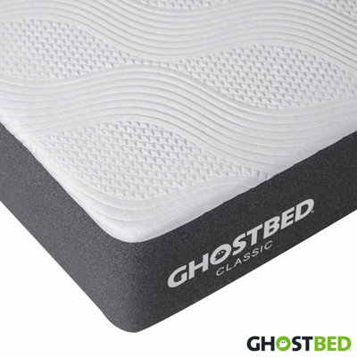 Xample Ghostbed Classic Memory Foam Mattress, Single (90X190Cm) - 25Cm Deep, Medium/firm, Cooling Cover, Ghost Bounce & Open-Cell Foam