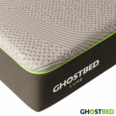Xample Ghostbed Luxe Hybrid Cooling Mattress, Double (135 X 190 Cm) - 30Cm Deep, Medium Feel, Graphite Foam, Ghost Ice Cover