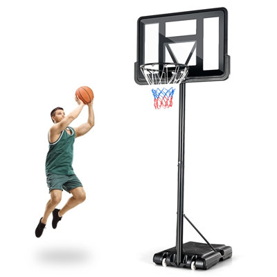 Costway Portable Basketball Hoop For Both Youth And Adults Height Adjustable 1.35-3.05M
