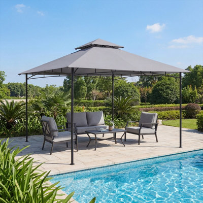 Costway 3.3 X 3.3 M Patio Gazebo W/ Metal Frame Outdoor Canopy Tent