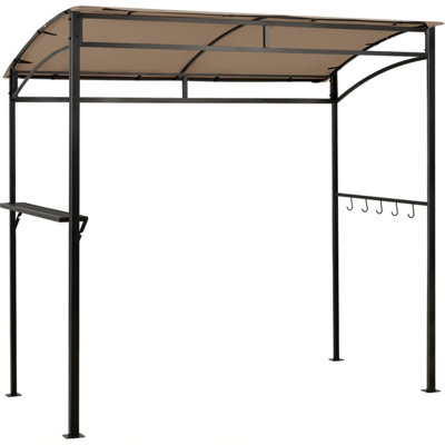 Costway 7Ft Grill Gazebo Patio Barbecue Canopy Shelter Soft Top Storage Hooks