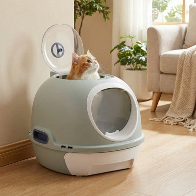Costway Cat Litter Box With Lid Portable Drawer Type Potty Tray from B&Q