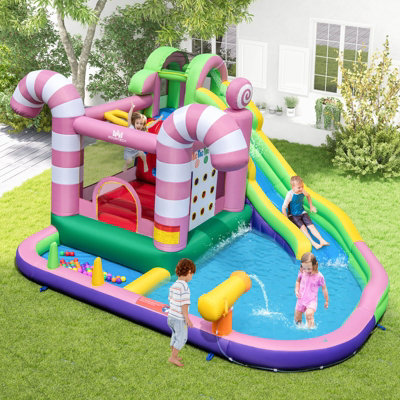 Costway Inflatable Bounce House Sweet Candy Water Slide Park W/ Slide & Splash Pools from B&Q