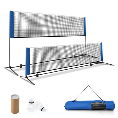 Costway Portable Badminton Net Height Adjustable Tennis Net Pickleball Net Set With Carrying Bag from B&Q