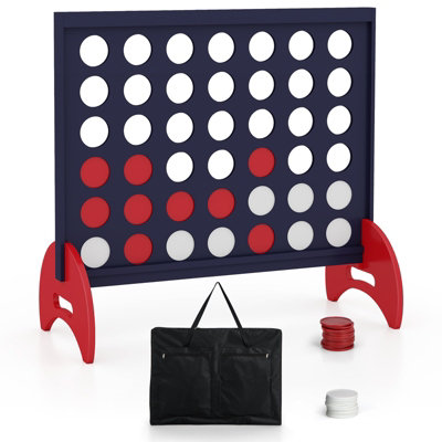 Costway Giant 4-To-Score Game Set Freestanding 4-In-A-Row Game Set W/ Carrying Bag