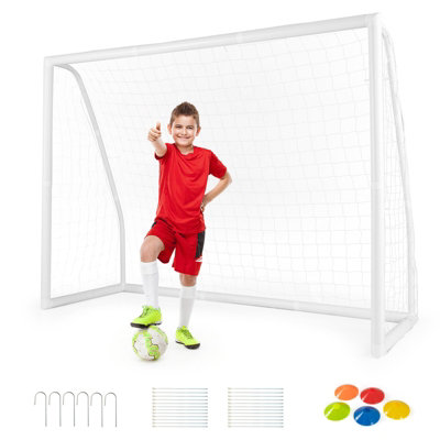 Costway All Weather Football Goal Football Training Net W/ Upvc Pipes