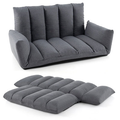 Costway Foldable Floor Sofa Upholstered Recliner Chair Convertible Lazy Couch