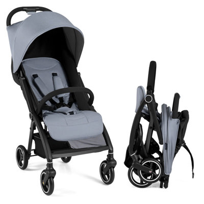 Costway Unisex Grey Lightweight Baby Stroller Foldable Stroller-Light Gray In Size 3 - Image 2