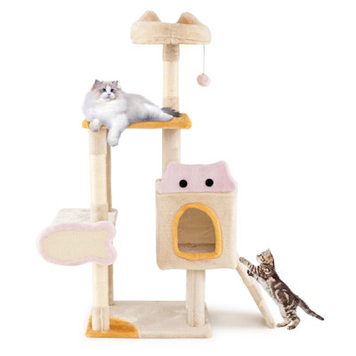 Costway Cute Cat Tree For Indoor Kittens Multi-Level Kitty Tower W/ Plush Perch Condo Sisal Scratching Posts from B&Q