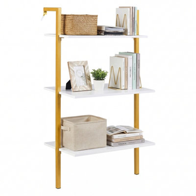 Gainoom 3-Tier Industrial Wall Mounted Shelves Wooden Floating Shelving Unit from B&Q