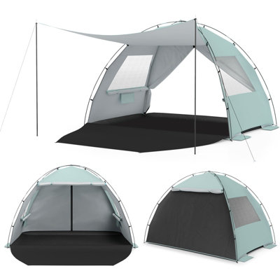 Gainoom Green Pop-Up 3-4 Person Beach Tent Sun Shelter With Canopy from B&Q