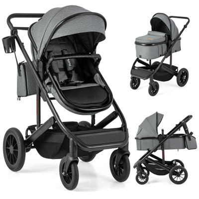 Gainoom Convertible Grey High Landscape Toddler Stroller Newborn Stroller from B&Q
