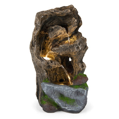 Gainoom 53Cm Outdoor Water Fountain 4-Tier Tabletop Cascading Rock Waterfall Feature from B&Q