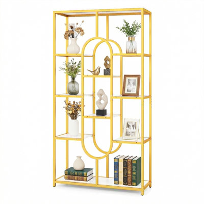 B&Q -  10-Tier Geometric Bookshelf 175Cm Freestanding Open Bookcase
