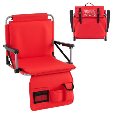 Costway Foldable Stadium Seat Bleacher Chairs With Back Support For Outdoor Sports Events-Red from B&Q