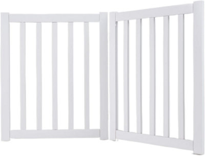 Costway Wooden Pet Gate Foldable Freestanding Dog Gate Pet Barrier For Doorway Stairs Halls (2 Panels) from B&Q