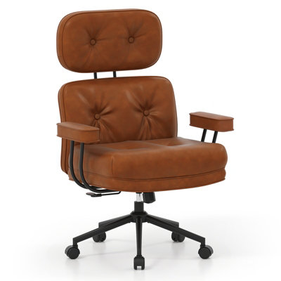 B&Q -  Ergonomic Home Office Chair Pu Leather Executive Chair Rolling Swivel Task Chair