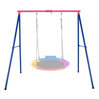 Costway Heavy Duty Steel Swing Frame 1.8M A-Frame Swing Stand W/ Ground Stakes-Pink from B&Q
