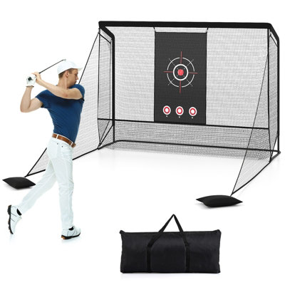 Costway Golf Practice Hitting Net Golf Cage W/ Dual Side Barriers Target Cloth from B&Q