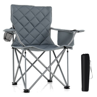 Gainoom Oversized Camping Chair Heavy Duty Outdoor Folding Chair Portable Foldable Fully Padded Lawn Chair