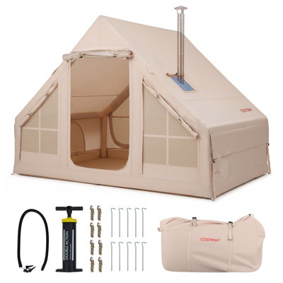 Gainoom Inflatable Camping Tent Blow Up Tent Outdoor Air Glamping Tent House For 4 Person from B&Q