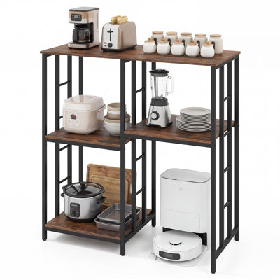 B&Q -  Kitchen Baker's Rack Oven & Microwave Stand Table Industrial Coffee Bar Table Freestanding Utility Storage Cabinet
