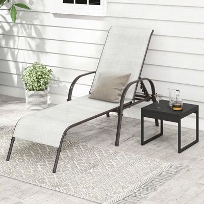 Costway Patio Chaise Lounge Chair Outdoor Adjustable Folding Recliner-Grey