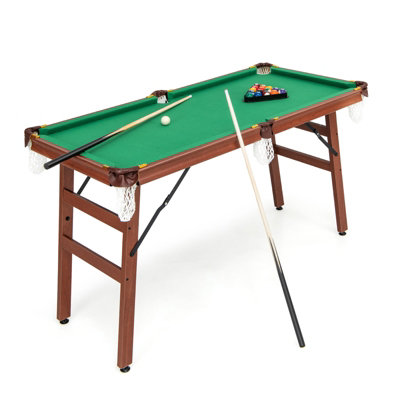 Costway Folding Pool Table Set Portable Billiards Table Game W/ Foldable Legs