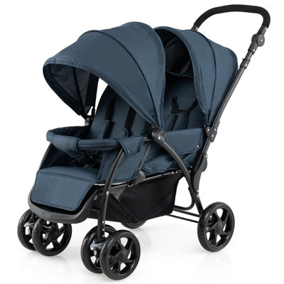 Gainoom Baby Double Stroller Single & Double Seat Foldable Stroller For Newborn And Toddler With Safety Belt from B&Q
