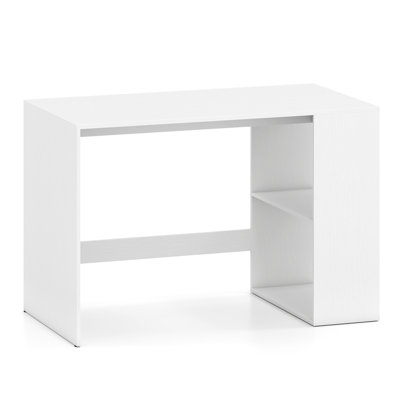 B&Q -  Writing Desk Modern Wooden Office Desk With Ample Legroom Compact Computer Workstation For Small Spaces White