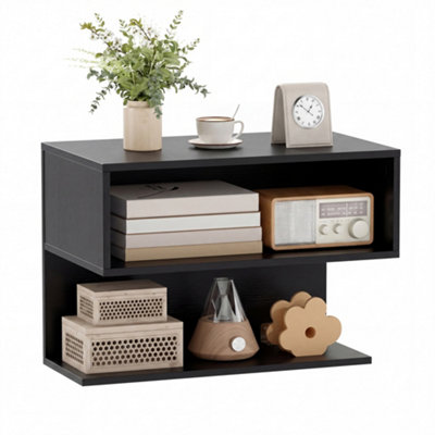 B&Q -  Floating Nightstand Wall Mounted Bedside Table With Storage Shelves
