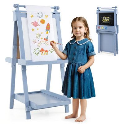 Gainoom Blue 3-In-1 Double-Sided Art Easel Foldable Easel For 3+ Years Old Children Size 3