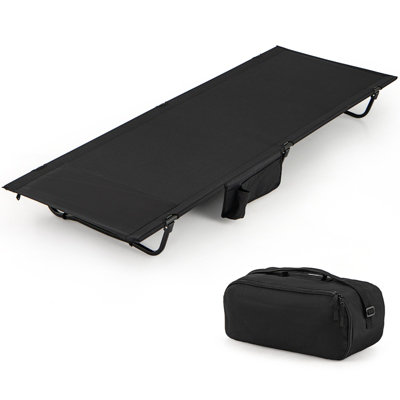 Costway Ultralight Camping Cot Adults Portable Folding Camping Bed-Black
