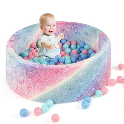 Costway 90 X 30 Cm Baby Ball Pit Glow In The Dark Round Ball Pool-Colorful