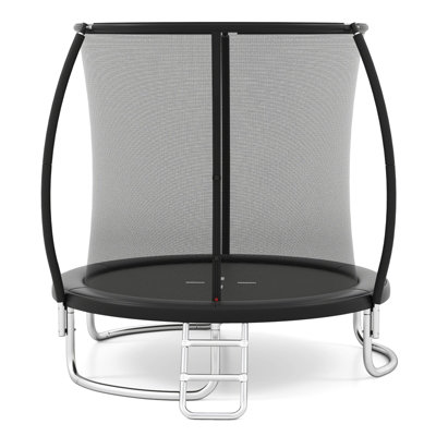 Costway 8Ft Trampoline Outdoor Backyard Trampoline W/ Safety Enclosure Net-Black