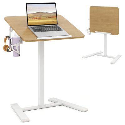 Gainoom Foldable Mobile Standing Desk Rolling Laptop Desk Height Adjustable Sit Stand Desk