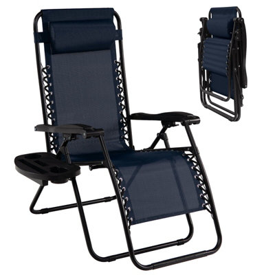 GAINOOM Folding Zero Gravity Chairs Outdoor Patio Recliners With Removable Headrests
